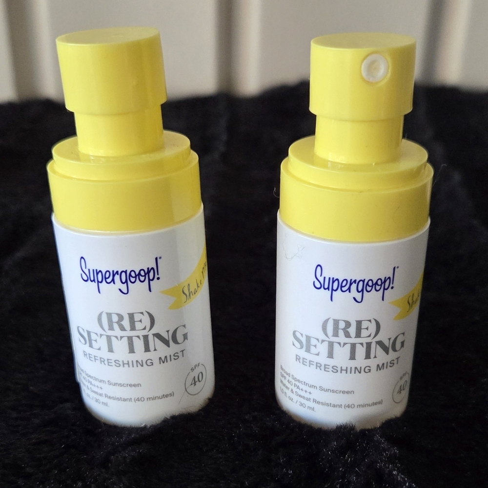 Two Supergoop! (Re)Setting Refreshing Mist SPF 40 Sunscreen 1.0 oz No Tops